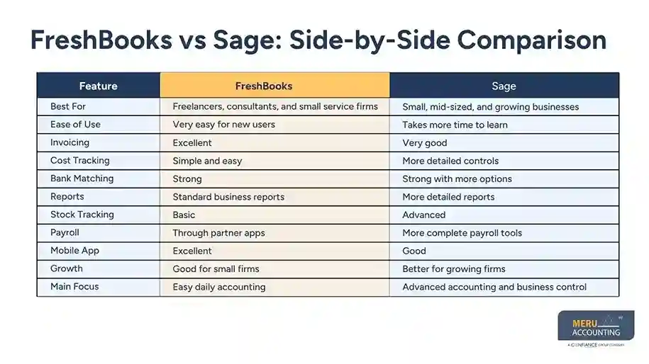FreshBooks vs Sage Side-by-Side Comparison
