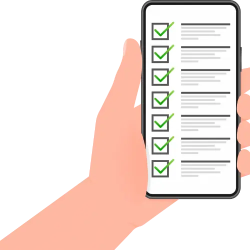Incorporate Your Business in New Zealand 2 A hand holding a smartphone displaying a checklist, symbolizing task management and organization in a digital format.