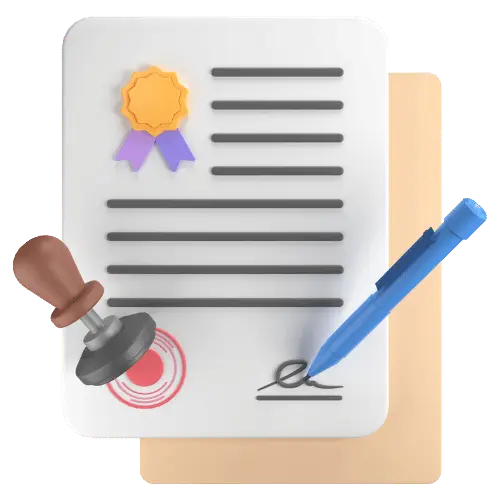 Incorporate Your Business in New Zealand 3 An icon representing a certificate, featuring a diploma design with a ribbon, symbolizing achievement and recognition.