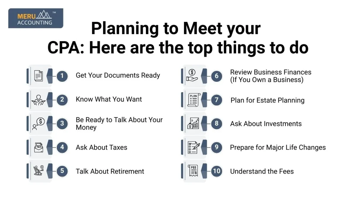 Planning to Meet your CPA: Here are the top things to do