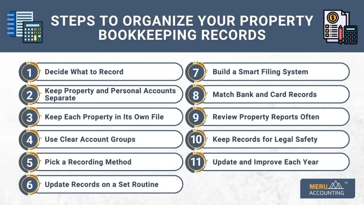 Steps to Organize Your Property Bookkeeping Records Steps to Organize Your Property Bookkeeping Records
