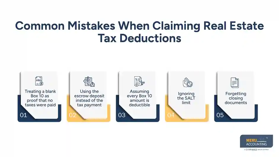Common Mistakes When Claiming Real Estate Tax Deductions-Form 1098 Box 10 Real Estate Taxes